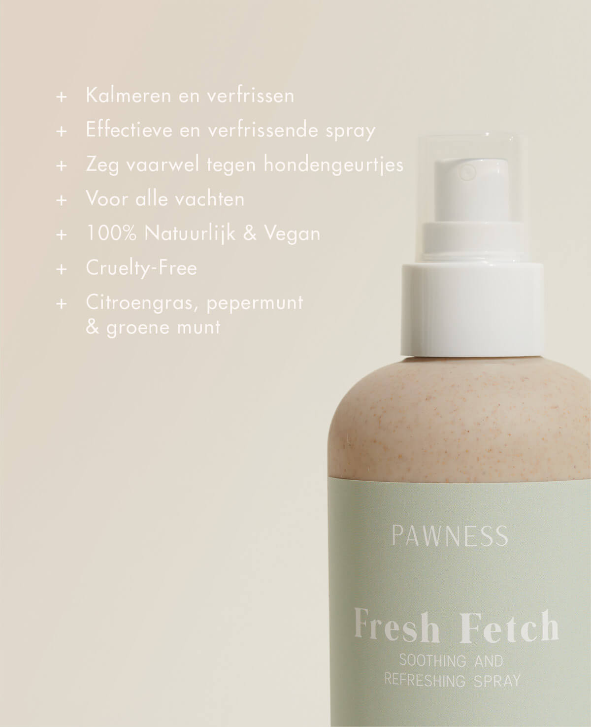 Een fles Fresh Fetch body wash op tafel, klaar om je huid te verkwikken en te reinigen.