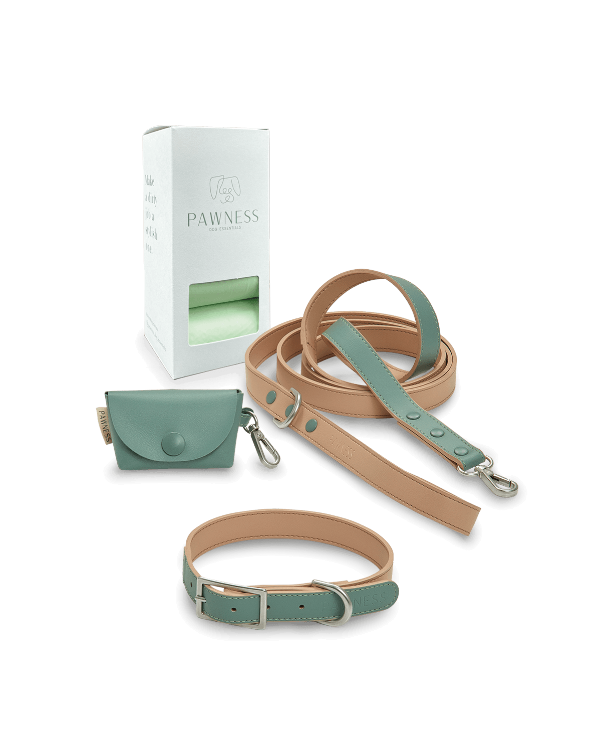 Wandelset Hondenhalsband emerald