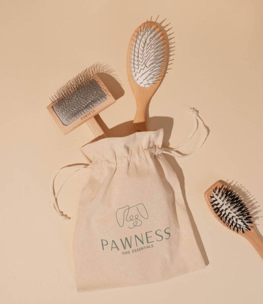 Verzorgingsborstels en een Pawness-tas