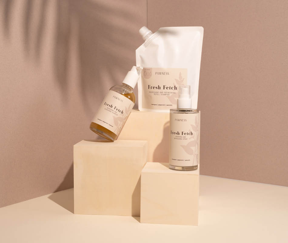 Duurzame honden verzorging met navulling gemaakt van oude